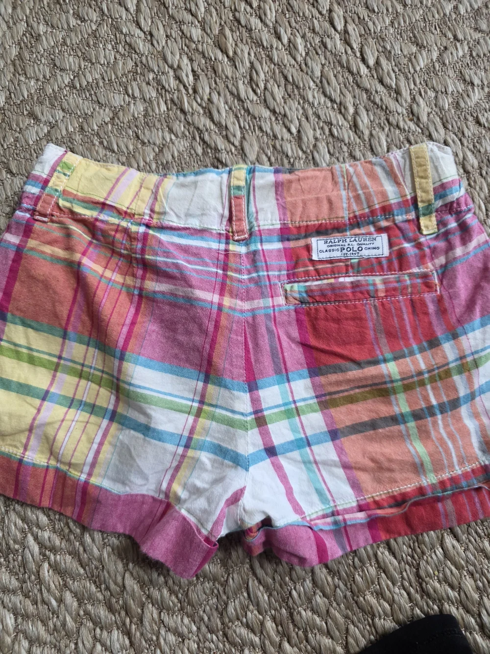Vintage Ralph Lauren Pink Multi Plaid Cotton Shorts